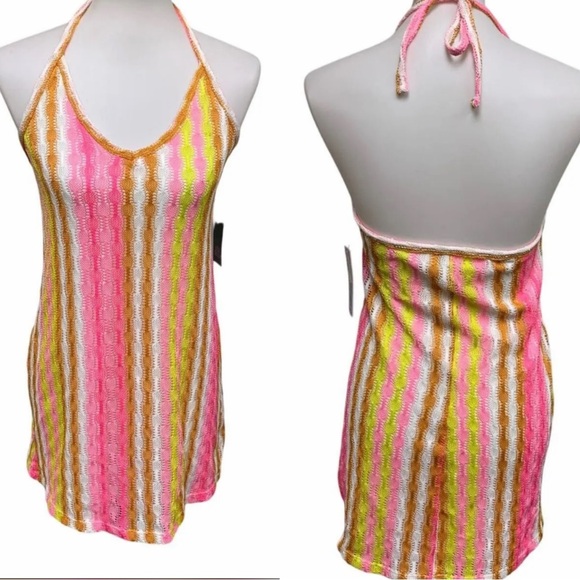 Wild Fable Vibrant Crochet Halter Dress coverup - Picture 9 of 10